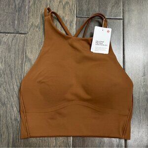 Lululemon NWT Like a Cloud High-Neck Longline Bra Roasted Brown